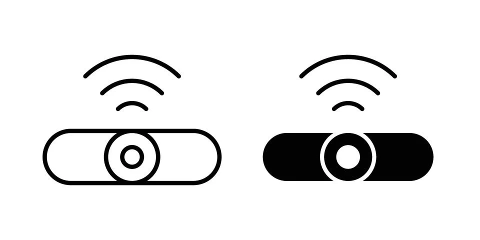 Sensor icon linear versions pack on white background Stock Illustration