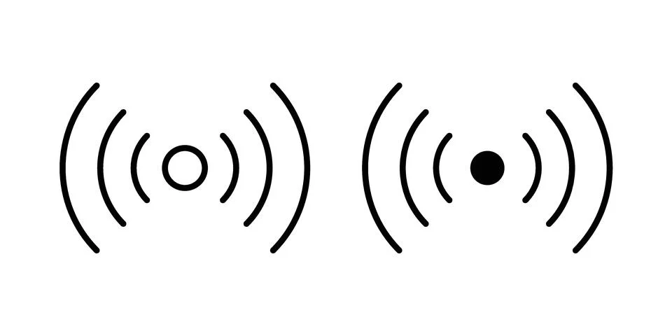 Sensor icon linear versions pack on white background Stock Illustration