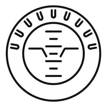 Sensor icon showing data processing and analysis in circular design Stock Illustration