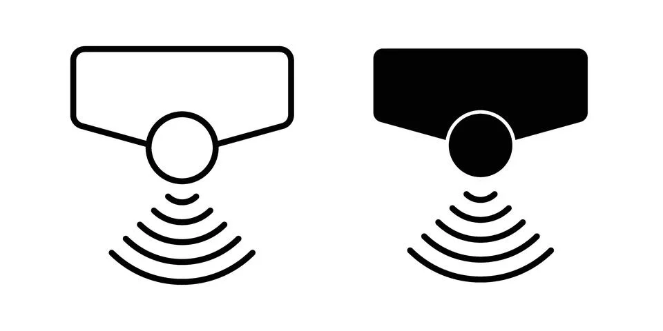 Sensor icon symbol  illustration bundle in black colour Stock Illustration