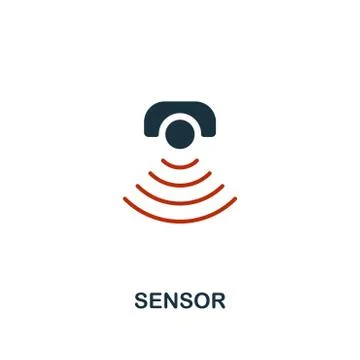 Sensor icon in two color design. Red and black style elements from machine Stockillustratie