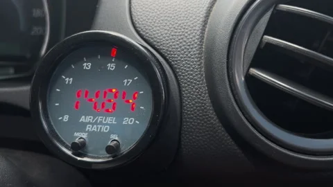 Sensor measures the AF value of the engine.AF Ratio is important in gasoline. Stock Footage 316982274
