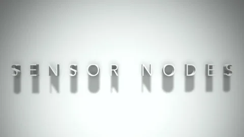 Sensor nodes 3D title animation white text on a white background Stock Footage 299373432