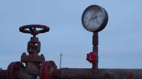 Sensor on the pipe for oil production Stock Footage 168928378