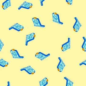 Sensor quantum technology isometric icon seamless pattern イラスト素材