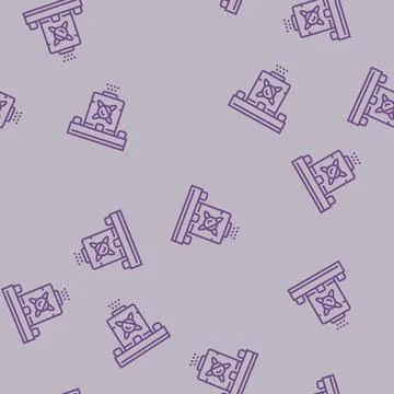 Sensor quantum technology line seamless pattern Stock Illustration