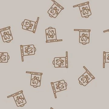 Sensor quantum technology line vector seamless pattern Stock Illustration