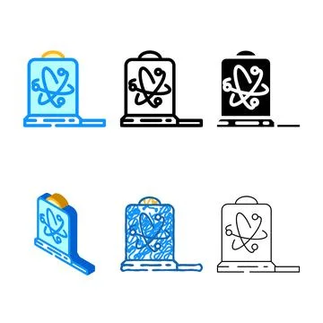 Sensor quantum technology set color icon vector 库存插图