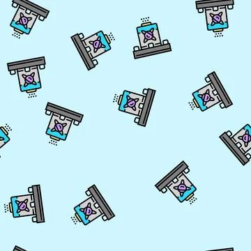 Sensor quantum technology vector seamless pattern Stock Illustration