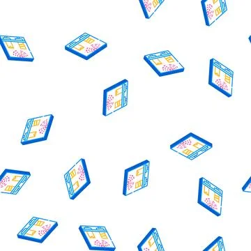 Sensor on shelves isometric icon seamless pattern Illustrazione stock