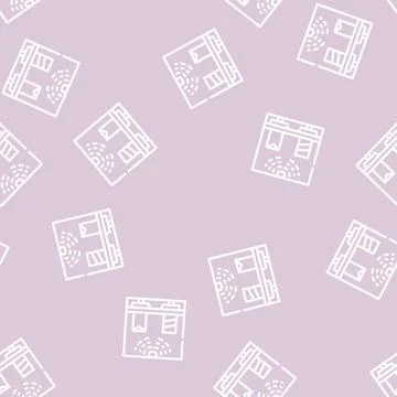 Sensor on shelves line vector seamless pattern 스톡 일러스트
