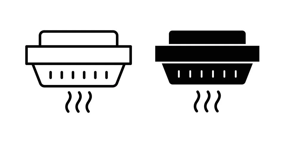 Sensor smoke icon symbol. Flat and Stroke Vector illustration Stock Illustration