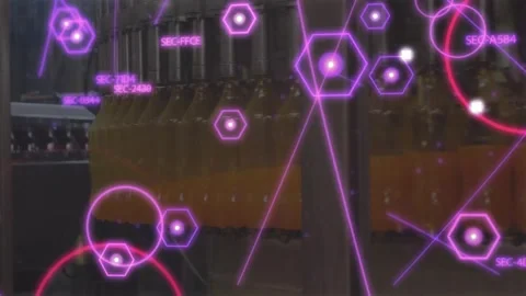 Sensor starting AR overlay sweeping glass, moving markers, revealing amber Vidéo 334109211