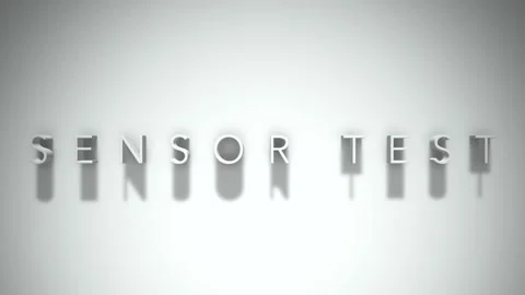 Sensor test 3D title animation with shadows on a white background Stock Footage 297387684