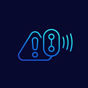 Sensor warning alert line icon Stock Illustration
