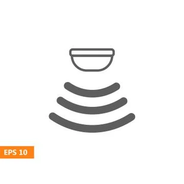 Sensor waves signal icon Stock Illustration