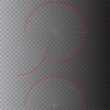 Sensor waves signal or scanner laser on transparent background. Design element. Stock-Illustration