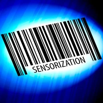 Sensorization - barcode with blue Background Stock Illustration