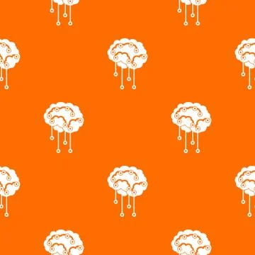 Sensors on human brain pattern seamless Illustrazione stock