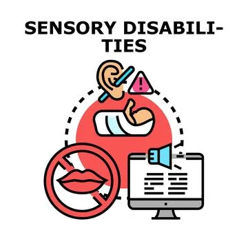 Sensory disabilities concept with sight and hearing impairment Stock Illustration