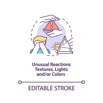 Sensory issues in autism concept icon Stock Illustration