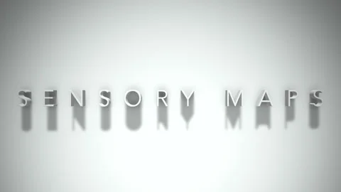 Sensory maps 3D title animation with shadows on a white background Stock Footage 297904733