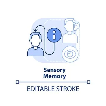 Sensory memory light blue concept icon Stock Illustration
