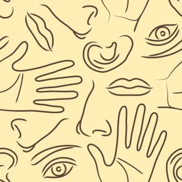 Sensory organs pattern Stock Illustration