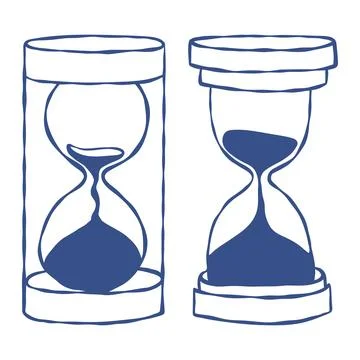 Sensory Sand Timer and Hourglass Set. Occupational Therapy Visual Managemen.. Stock Illustration