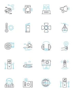 Sensory stimulation linear icons set. Tactile, Aroma, Flavor, Touch, Visual Stock Illustration