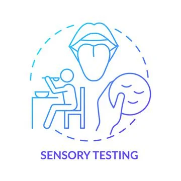 Sensory testing blue gradient concept icon Stock Illustration