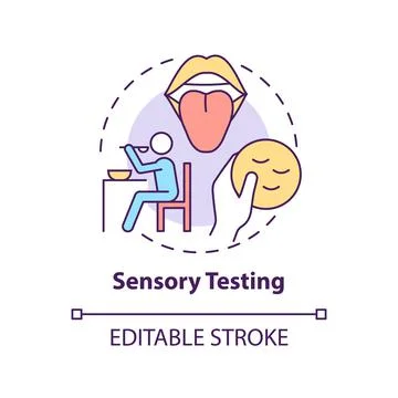 Sensory testing concept icon Stock Illustration