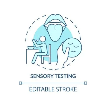 Sensory testing turquoise concept icon Stock Illustration