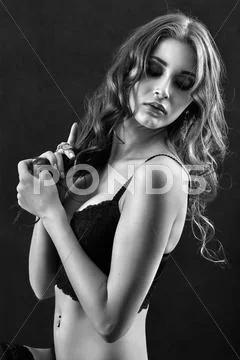 Sensual aroused woman Stock Photos