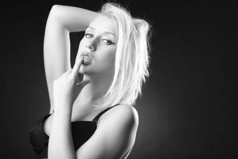 Sensual blonde model Stock Photos