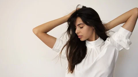 Sensual brunette Video stock 92579063