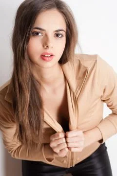 Sensual brunette. Foto stock