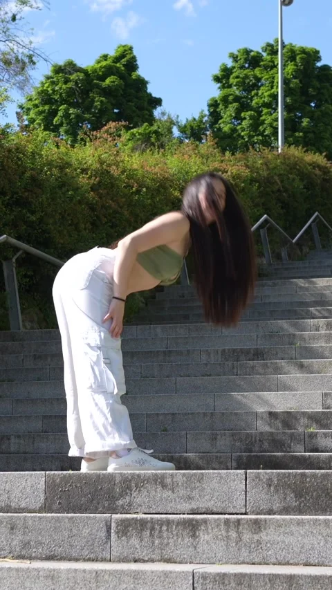 Sensual dancer performing modern urban dance alone outdoors Stock Footage 299986477