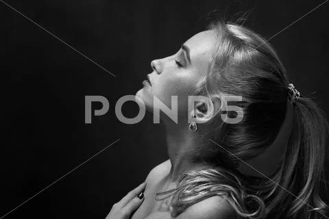 Sensual dreaming woman Stock Photos