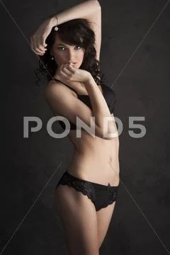 Sensual girl underwear Stock Photos