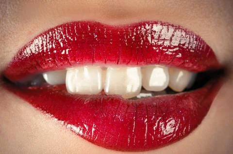 Sensual lips closeup Stock Photos