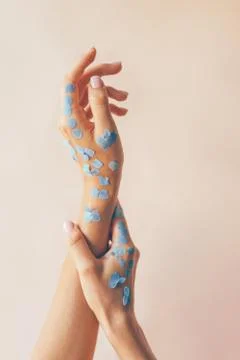 Sensual movement of the hands Stock Photos