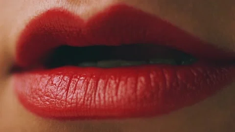 Sensual red womans lips Video stock 97448807