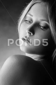 Sensual sad beautiful Stock Photos