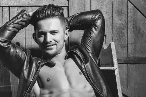 Sensual stylish young man Stock Photos