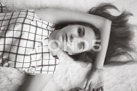 Sensual woman lying Stock Photos
