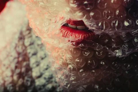 Sensual woman with red lips in studio Stock Photos