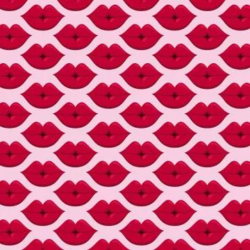 Sensuality female lips pattern Stock Illustration