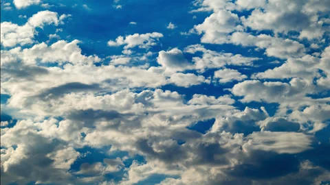 Sensuous Time Lapse of White and Gray Clouds and Blue Skies Stock Footage 279900444