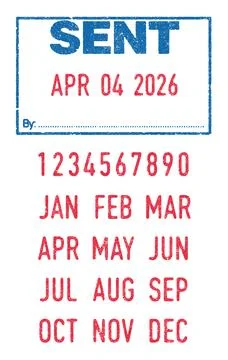 Sent and dates ink stamp Stock Illustration